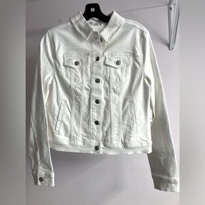89th + Madison Women’s Denim Jeans Style Jacket, Size XS, White, NWT